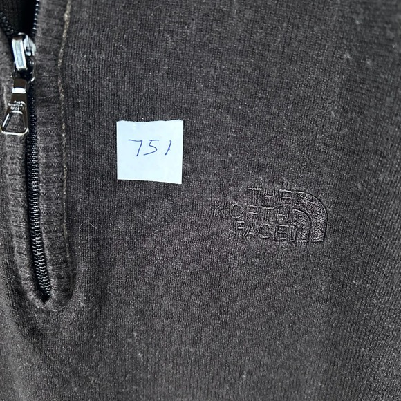The North Face Mens Brown Wool Blend 1/4 Zip Pullover Sweater Size Medium 751 - Picture 7 of 7